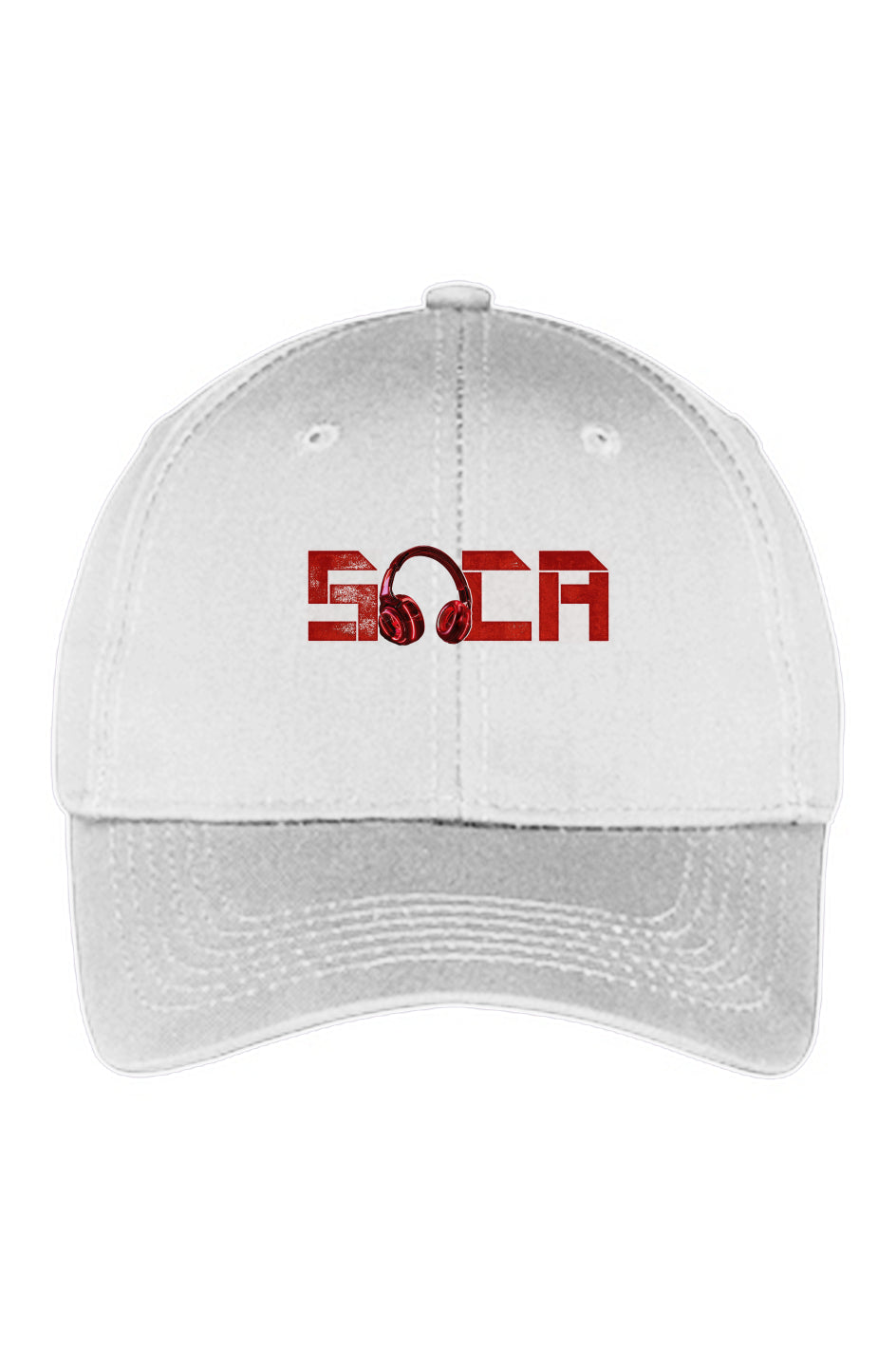 Red Headphone Hat White