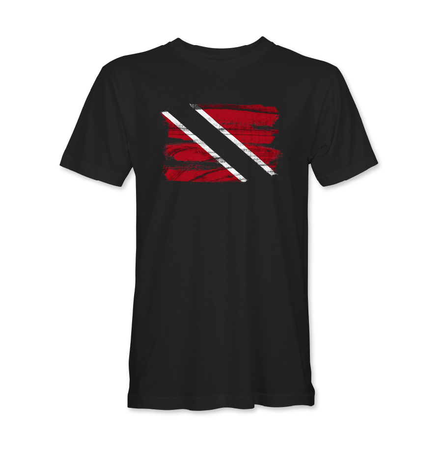 Repping Trinidad & Tobago flag on black T-shirt men