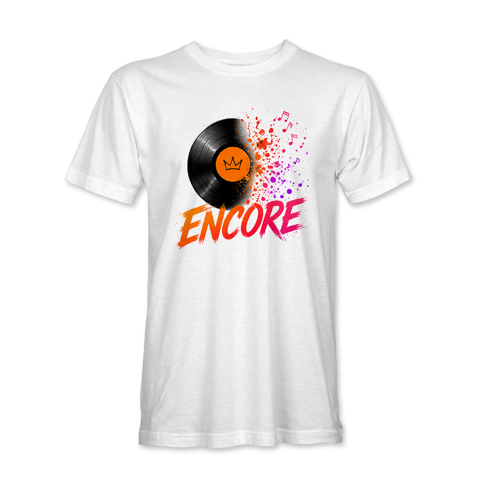 Encore Vinyl Record Paint Splatter Tee – Soca Music Carnival Shirt
