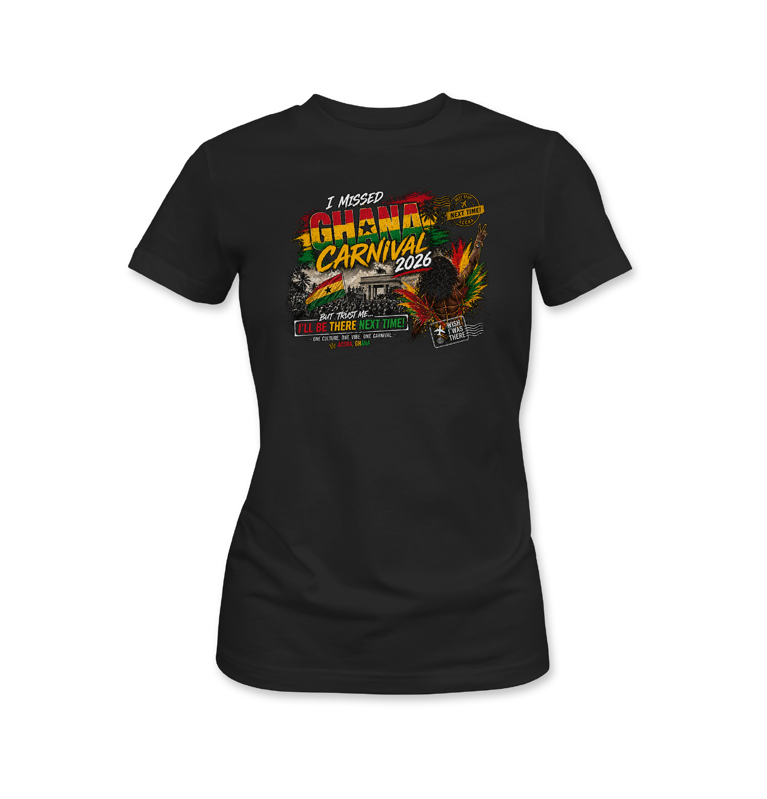 Ghana Carnival 2026 MEN WHITE t-shirt inspired by soca, Afrobeats, and Afro-Caribbean culture