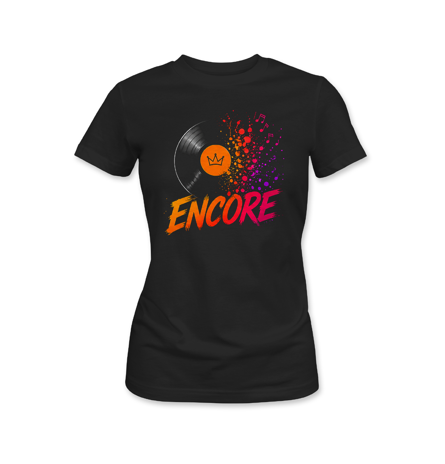 Encore Vinyl Record Paint Splatter Tee – Soca Music Carnival Shirt